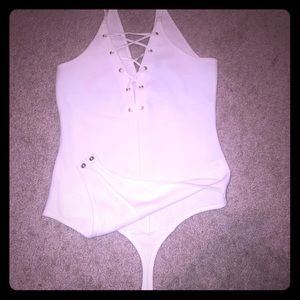 Express white sleeveless bodysuit
